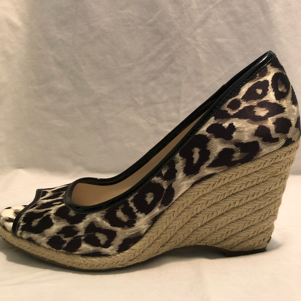 {Jones New York} Leopard Espadrilles Wedges